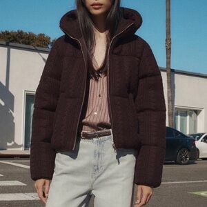 🆕 2026 ZARA CABLE KNIT ANORAK SHORT HOODED JACKET